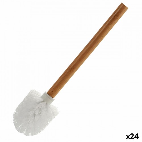 Toilet Brush Brown White Bamboo (8 x 35,5 x 8 cm) (24 Units) image 1