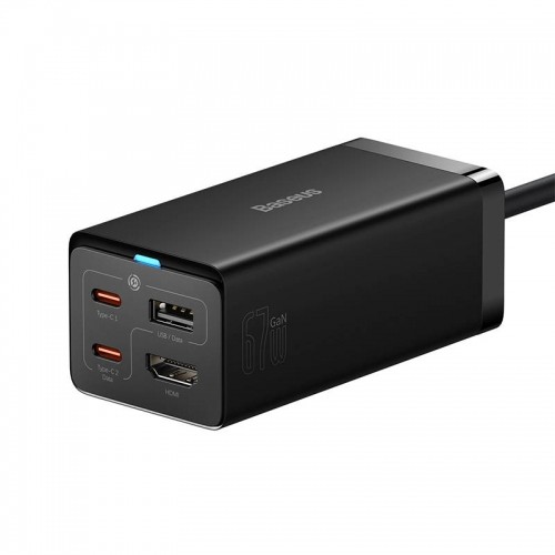Baseus GaN5 Pro wall charger 2xUSB-C + USB + HDMI, 67W (black) image 1