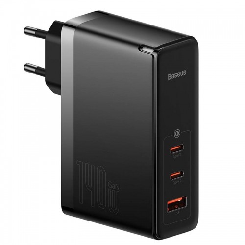 Baseus GaN5 Pro wall charger 2xUSB-C + USB, 140W (black) image 1