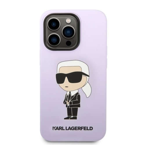 Karl Lagerfeld Liquid Silicone Ikonik NFT Case for iPhone 14 Pro Purple image 1