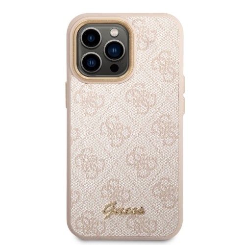 Guess PC|TPU 4G Metal Camera Outline Case for iPhone 14 Pro Max Pink image 1