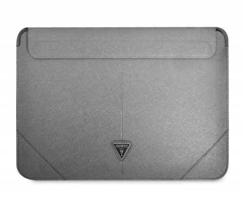 Guess Saffiano Triangle Metal Logo Computer Sleeve 13|14" Silver image 1