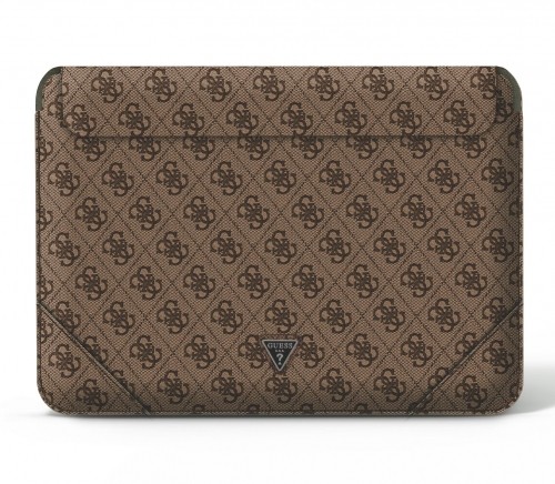 Guess PU 4G Triangle Metal Logo Computer Sleeve 16" Brown image 1