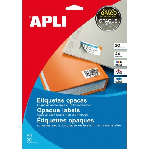Adhesive labels Apli White 25,4 x 10 mm 114 x 10 mm image 1