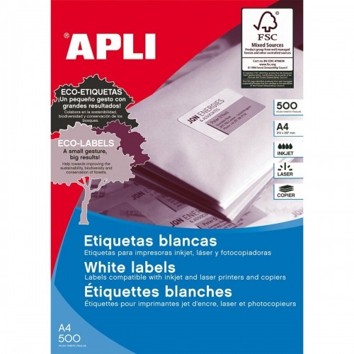 Этикетки для принтера Apli 105 x 48 mm 500 Листья A4 image 1