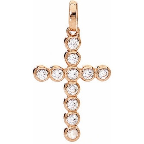 Ladies' Necklace Amen CROCE PICCOLA ARGENTO IP ORO ROSA E ZIRCONI image 1