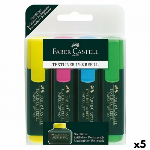 Set of Markers Faber-Castell Fluorescent Multicolour (5 Units) image 1