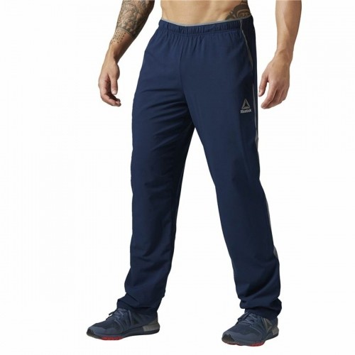Long Sports Trousers Reebok Workout Ready Dark blue Men image 1