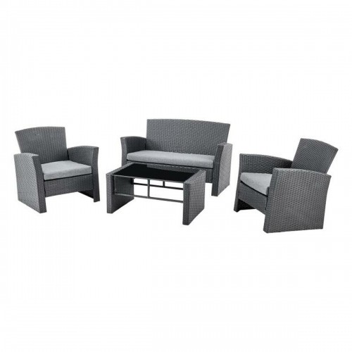 Набор стол и 3 кресла DKD Home Decor Серый синтетический ротанг (124 x 72 x 75 cm) image 1