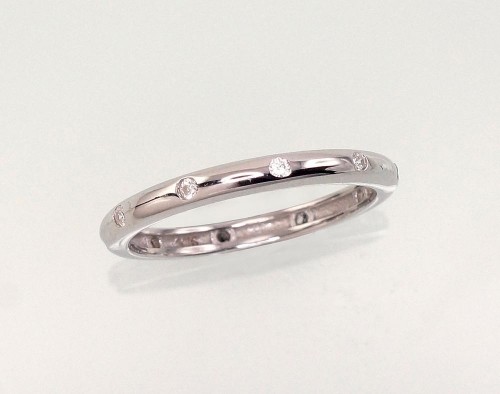 Серебряное кольцо #2101173(PRh-Gr)_CZ, Серебро 925°, родий (покрытие), Цирконы, Размер: 16, 1.5 гр. image 1