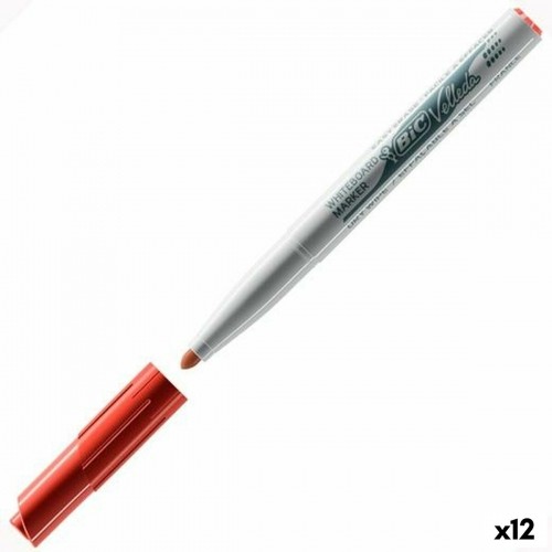 Marker pen/felt-tip pen Bic Velleda 1741 Whiteboard Red (12 Units) image 1