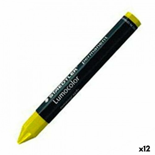 Coloured crayons Staedtler Lumocolor Permanent Yellow (12 Units) image 1