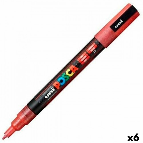 Marķieris POSCA PC-3ML Purpurīns Sarkans 6 gb. image 1