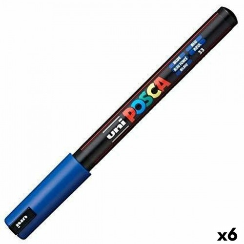 Felt-tip pens POSCA PC-1MR Blue (6 Units) image 1