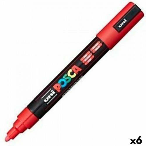 Felt-tip pens POSCA PC-5M Red (6 Units) image 1