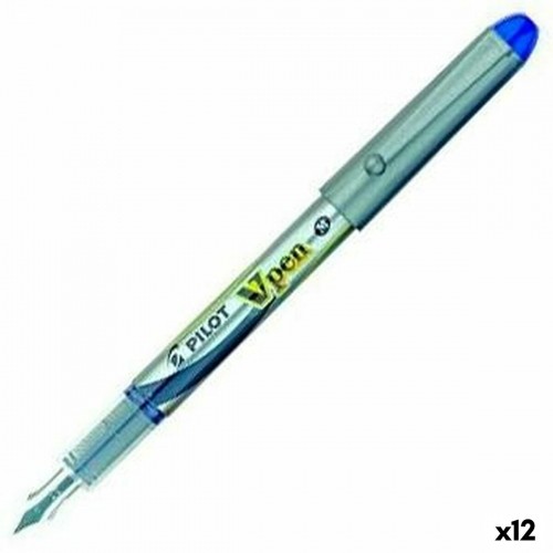 Ручка с жидкими чернилами Pilot V Pen Одноразовая Перо для каллиграфии Синий Сталь 0,4 mm (12 штук) image 1
