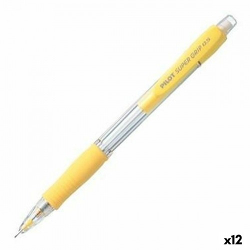 Zīmuļu Serdeņu Turētājs Pilot Super Grip Dzeltens 0,5 mm (12 gb.) image 1