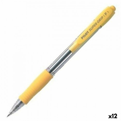 Pen Pilot Supergrip Yellow 0,4 mm (12 Units) image 1