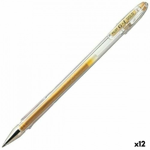 Roller Pen Pilot G-1 Golden 0,4 mm (12 Units) image 1