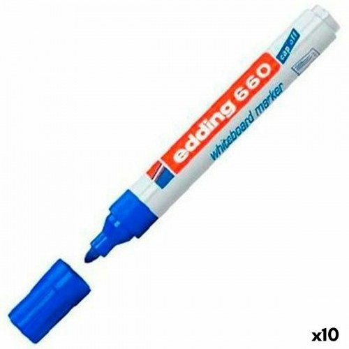 Whiteboard marker Edding 661 Whiteboard Blue White (10 Units) image 1