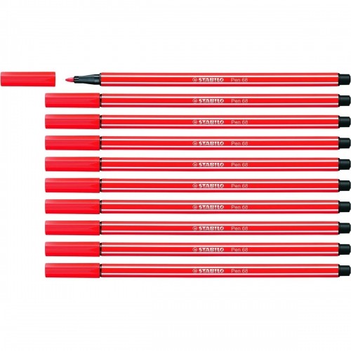 Felt-tip pens Stabilo Pen 68 Red (10 Pieces) image 1