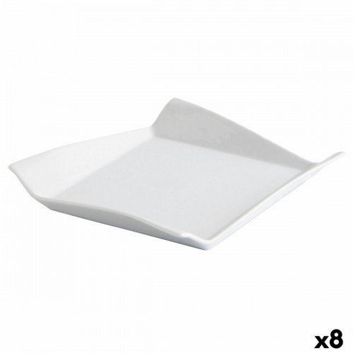 Flat Plate Quid Gastro Fresh White Ceramic Sandwich (8 Units) image 1