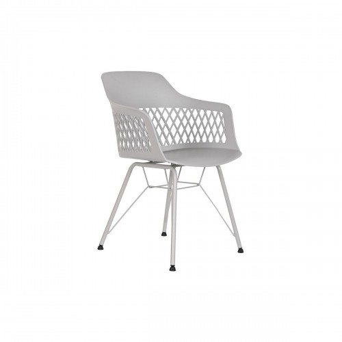 ēdamistabas krēsls DKD Home Decor Metāls Gaiši pelēks polipropilēns (57 x 57 x 80,5 cm) image 1
