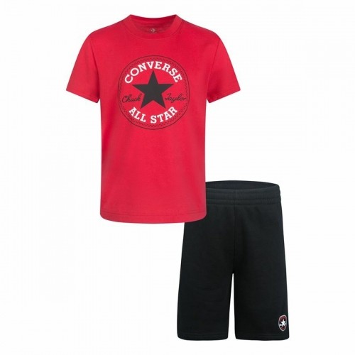 Спортивный костюм для девочек Converse Core Tee Ft Short Чёрный Розовый image 1