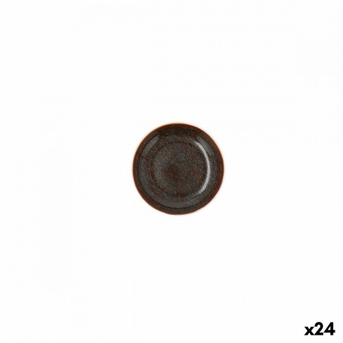 Flat plate Ariane Decor Ceramic Brown (10 cm) (24 Units) image 1