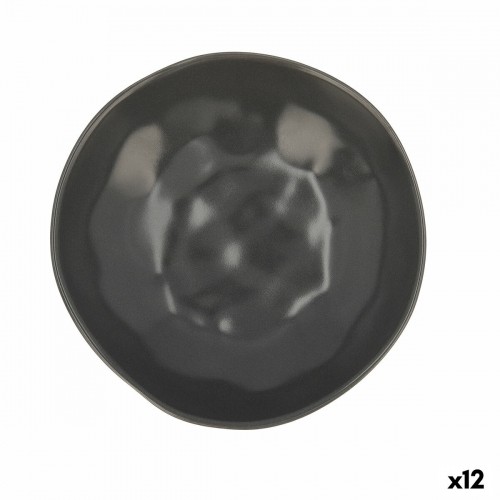 Deep Plate Bidasoa Cosmos Ceramic Black (22 cm) (12 Units) image 1