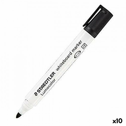 Felt-tip pens Staedtler Whiteboard White Black (10 Units) (1 Unit) image 1