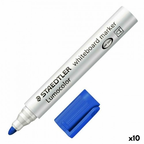 Felt-tip pens Staedtler Whiteboard Blue White (10 Units) (1 Unit) image 1
