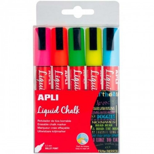 Set of Felt Tip Pens Apli Whiteboard Multicolour image 1