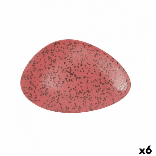 Плоская тарелка Ariane Oxide Trijstūra motīvi Keramika Sarkans (Ø 29 cm) (6 gb.) image 1