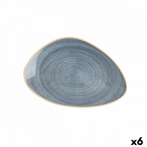 Плоская тарелка Ariane Terra Trijstūra motīvi Keramika Zils (Ø 29 cm) (6 gb.) image 1