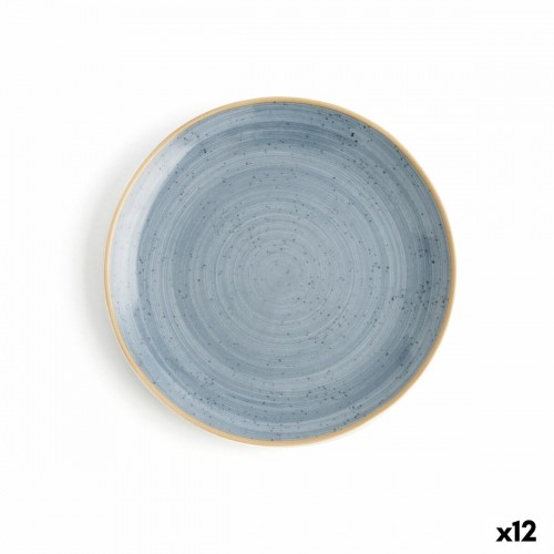 Flat Plate Ariane Terra Blue Ceramic Ø 21 cm (12 Units) image 1