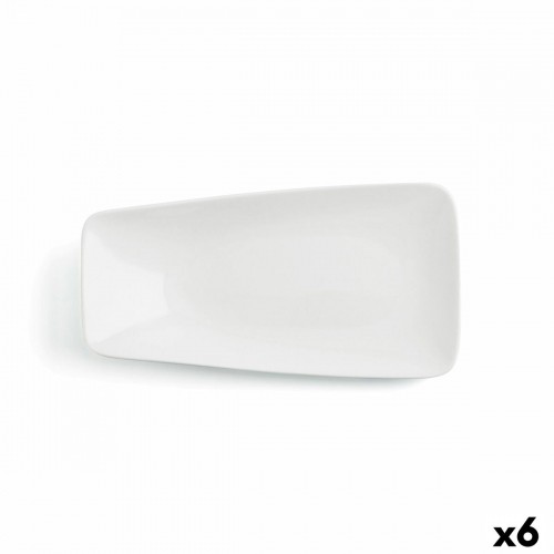 Плоская тарелка Ariane Vital Taisnstūra Keramika Balts (38 x 20,4 cm) (6 gb.) image 1