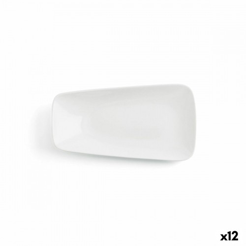 Плоская тарелка Ariane Vital Taisnstūra Keramika Balts (24 x 13 cm) (12 gb.) image 1