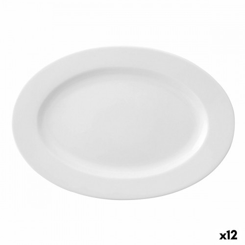 Плоская тарелка Ariane Prime Ovāls Keramika Balts (22 x 20 cm) (12 gb.) image 1