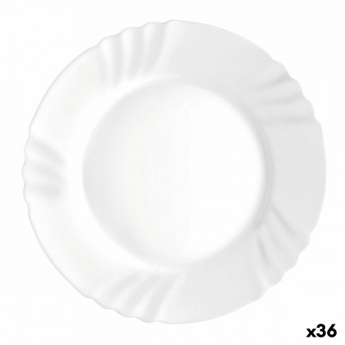 Flat plate Bormioli Rocco Ebro White Glass (24 cm) (36 Units) image 1