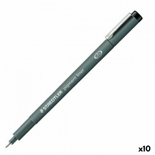 Felt-tip pens Staedtler Pigment Line Black (10 Units) image 1