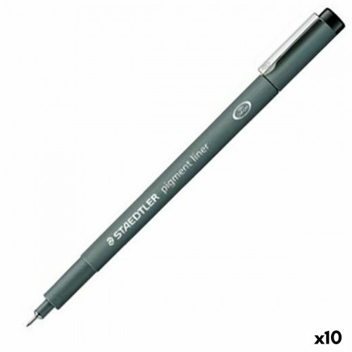 Felt-tip pens Staedtler Pigment Line Black (10 Units) image 1