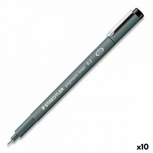 Marķieris Staedtler Pigment Line Melns (10 gb.) image 1