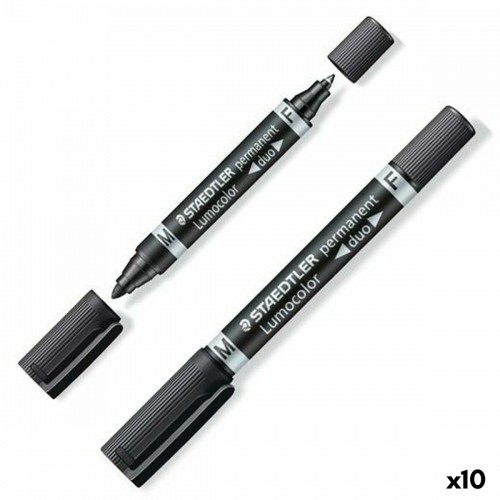 Постоянный маркер Staedtler Lumocolor 348-9 Чёрный (10 штук) image 1