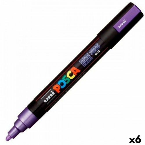 Felt-tip pens POSCA PC-5M Violet (6 Units) image 1