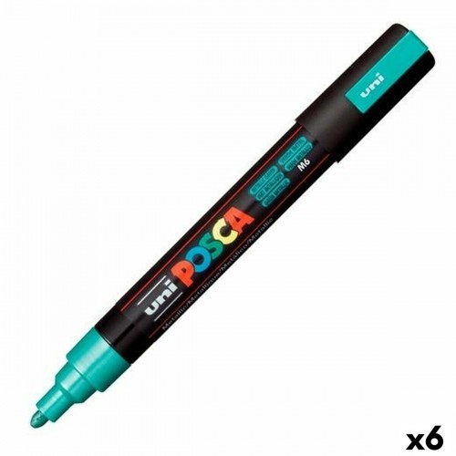 Felt-tip pens POSCA PC-5M Green (6 Units) image 1