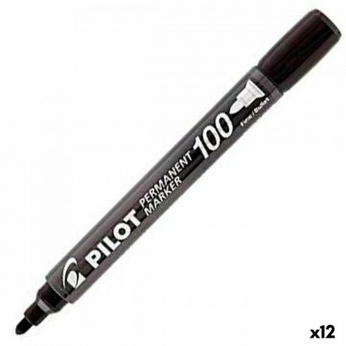 Permanent marker Pilot Sca-100 Black (12 Units) image 1