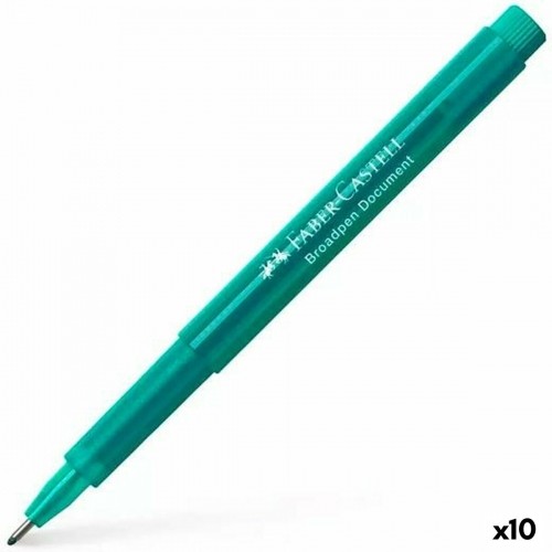 Felt-tip pens Faber-Castell Broadpen Document Turquoise (10 Units) image 1