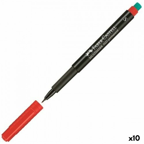 Постоянный маркер Faber-Castell Multimark 1523 M Красный (10 штук) image 1
