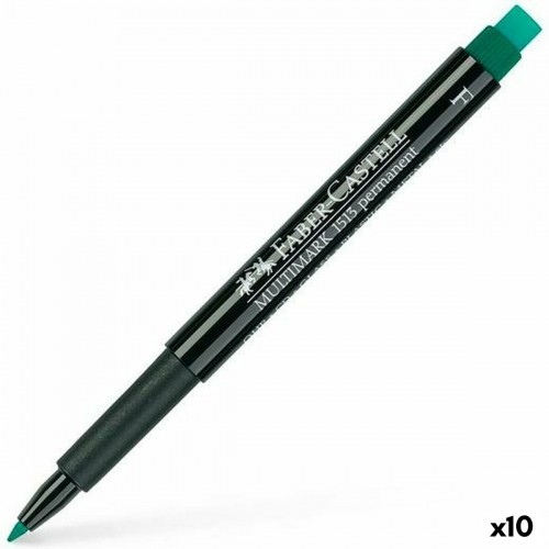 Постоянный маркер Faber-Castell Multimark 1513 F Зеленый (10 штук) image 1
